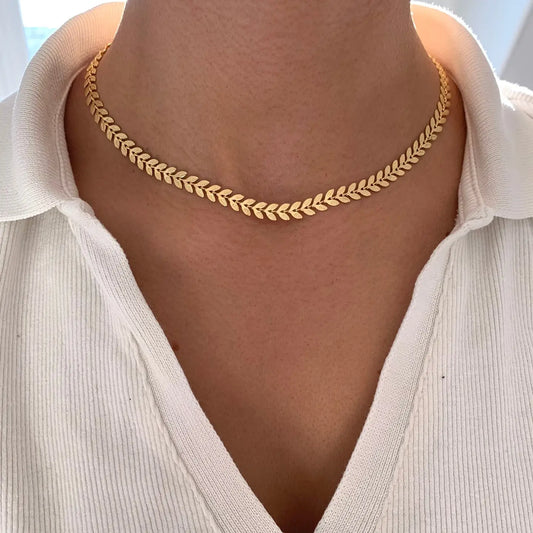 Golden Choker Chain Necklace